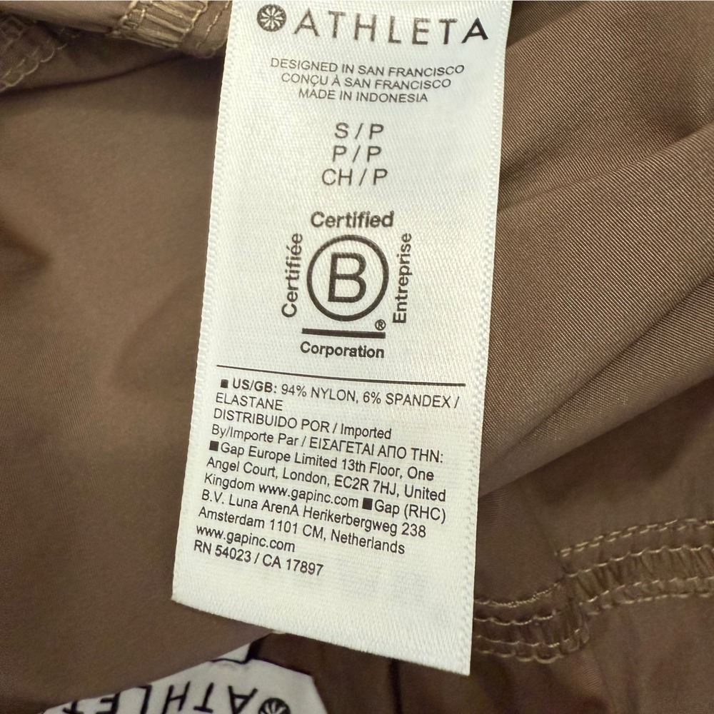Athleta Rise Pants Brown Nylon Track Bungee Adjustable Small Active Streetwear - Picture 4 of 10